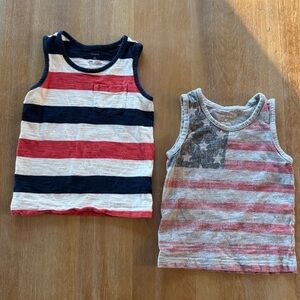 Toddler Boy - Size 2T - x2 Patriotic Stars and Strips Tank Tops